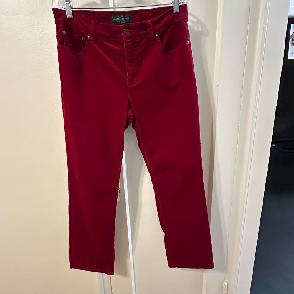 Ralph Lauren Straight Leg Jeans in Red Corduroy